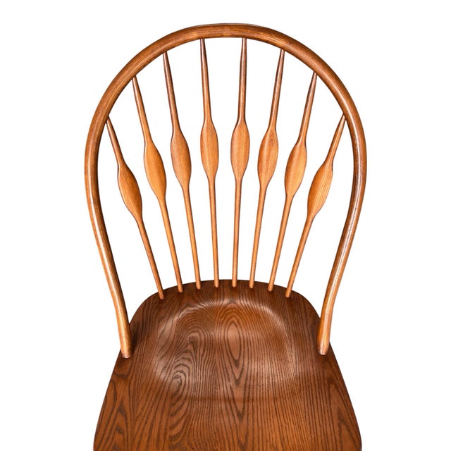 1980s F. W. Lombard - Hans Wegner Design Solid Ash Wood Peacock Dining Chairs For Sale - Image 9 of 12