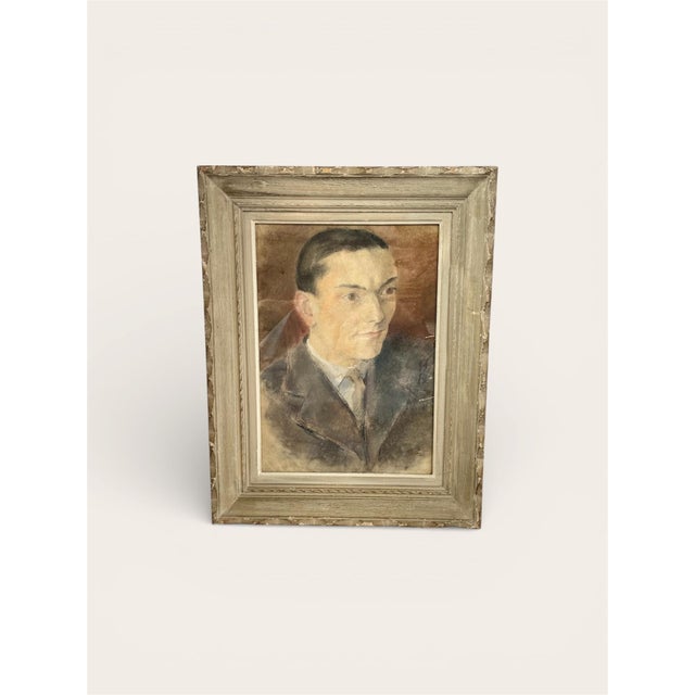 French Artist, Portrait of a Man, Early 20th Century, Pastel Drawing, Framed For Sale - Image 3 of 11