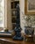 A beautifully proportioned marble obelisk in richly veined shades of blue and cream. The sculptural silhouette and...