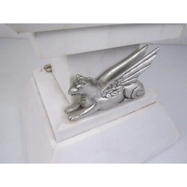 1970s Mid-Century Marble Pedestal With Griffin Detail For Sale - Image 5 of 7