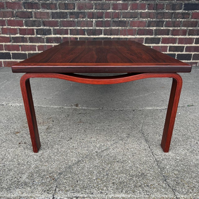 Mid-Century Modern Large Mid-Century Modern Rosewood Coffee Table by Westnofa Bentwood Legs For Sale - Image 3 of 12