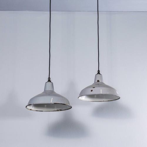 Industrial Grey Enamelled Pendant Lamp from Benjamin, 1950s For Sale - Image 6 of 10