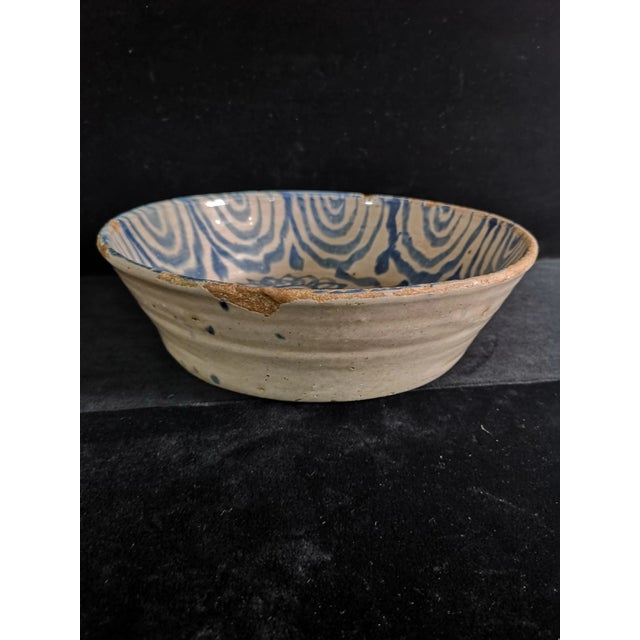 Rustic Spanish Folk Art Ceramic Fajalauza Bowl, 1850s For Sale - Image 3 of 13