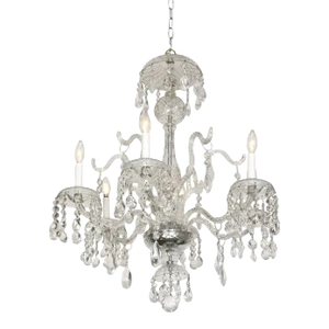 A Six-Arm Crystal Chandelier