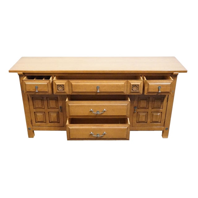 Late 20th Century Unique Furniture Solid Southwestern Mediterranean 70" Buffet 5512 - American Fiesta Finish For Sale - Image 5 of 14
