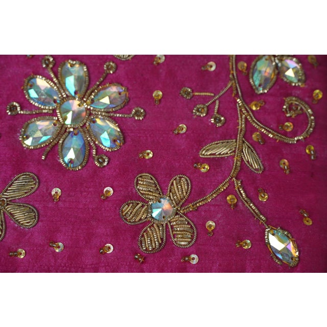 Vintage Gilt Wood and Needle Work Decorative Box Possibly Indian Zardozi For Sale In Boston - Image 6 of 7