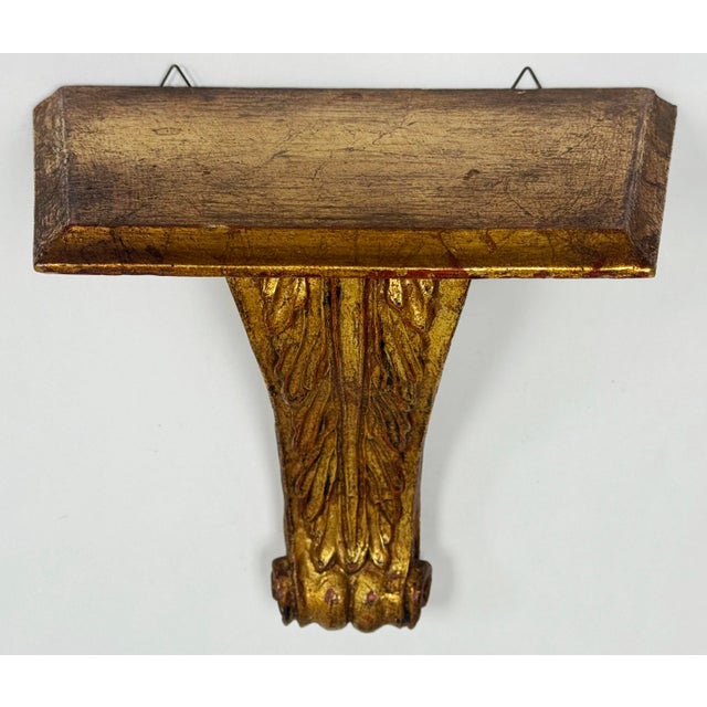 Vintage Gilt Wood Scrolled Acanthus Leaf Wall Shelf For Sale - Image 4 of 7