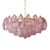 Poliedro Murano Glass Pink Chandelier With Gold Metal Frame For Sale