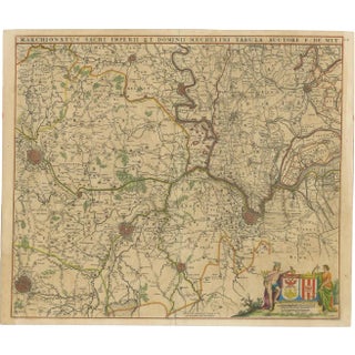 Antique Map of Part of Flanders by F. De Wit, 1680 For Sale