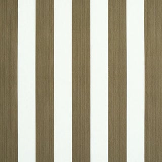 Sample - Schumacher Edwin Stripe Medium Wallpaper in Mushroom For Sale