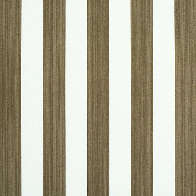 Sample - Schumacher Edwin Stripe Medium Wallpaper in Mushroom For Sale