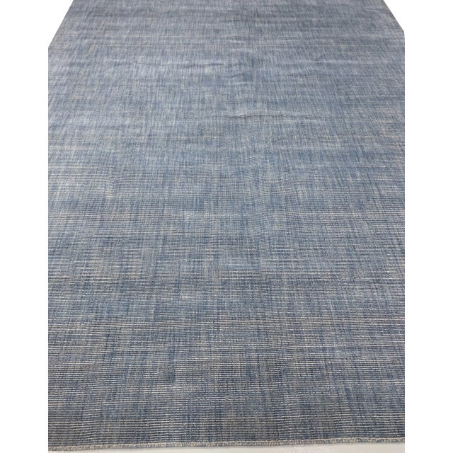 Textile Simplicity Blue Contemporary Handwoven Rug 8ft X 10ft For Sale - Image 7 of 12