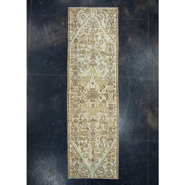 Green Turkish Oushak Runner Rug 2'9" x 10'5" #17938 For Sale - Image 8 of 8