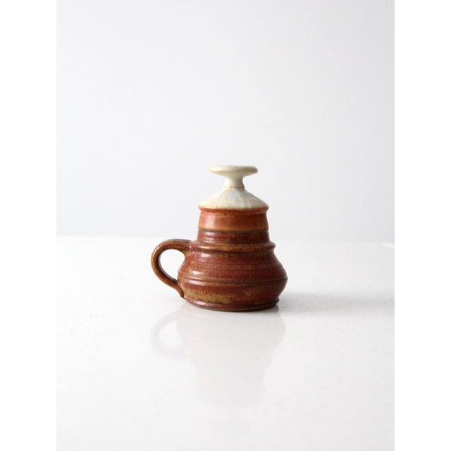 Mid 20th Century Mid-Century Charles Piatt Studio Pottery Oil Lamp For Sale - Image 5 of 6