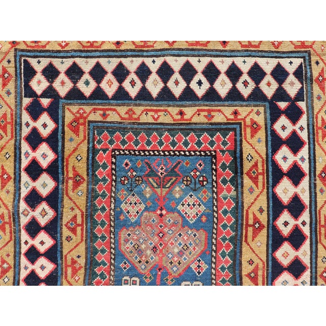 Textile Antique Caucasian Shirvan Rug With Tribal Design and Motifs in Vivid Colors For Sale - Image 7 of 12