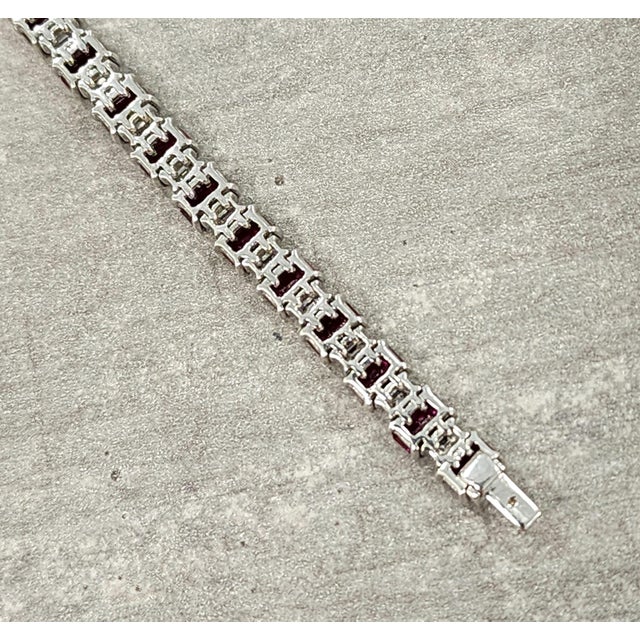 14.11 Ct Natural Burma Ruby & Diamond Bracelet For Sale - Image 9 of 9