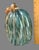 Late 20th Century Art Glass Hand Blown Teal Blue & Gold Iridescent Decorative Pumpkin For Sale - Image 4 of 8