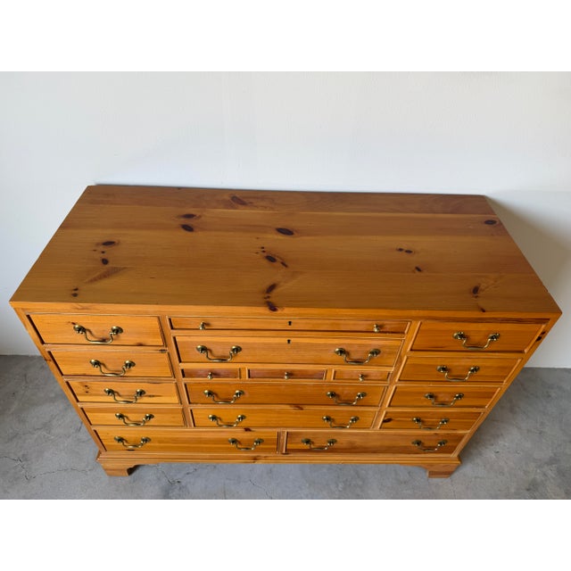 Vintage Link-Taylor Solid Pine Wood 17-Drawer Dresser For Sale - Image 12 of 17