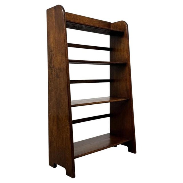 Antique English Oak Open Bookcase For Sale - Image 4 of 11