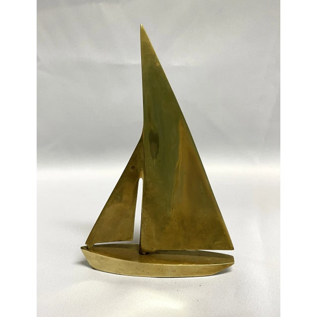 MCM Vintage Brass Sailboat For Sale In Raleigh - Image 6 of 8