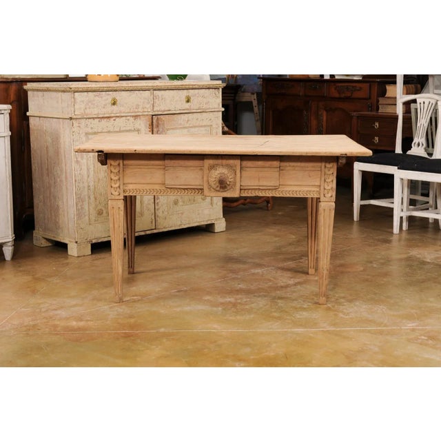 French, 1850s Napoléon III Period Center Table with Carved Motifs and Drawer For Sale - Image 4 of 13
