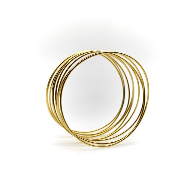Metal 1990s 18k Gold Tiffany & Co. Elsa Peretti Nine-Row Wave Bracelet For Sale - Image 7 of 11