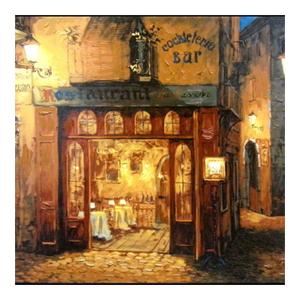 Viktor Shvaiko"Spanish Balcony"Jewels II Suite H.Signed Stretched Canvas
