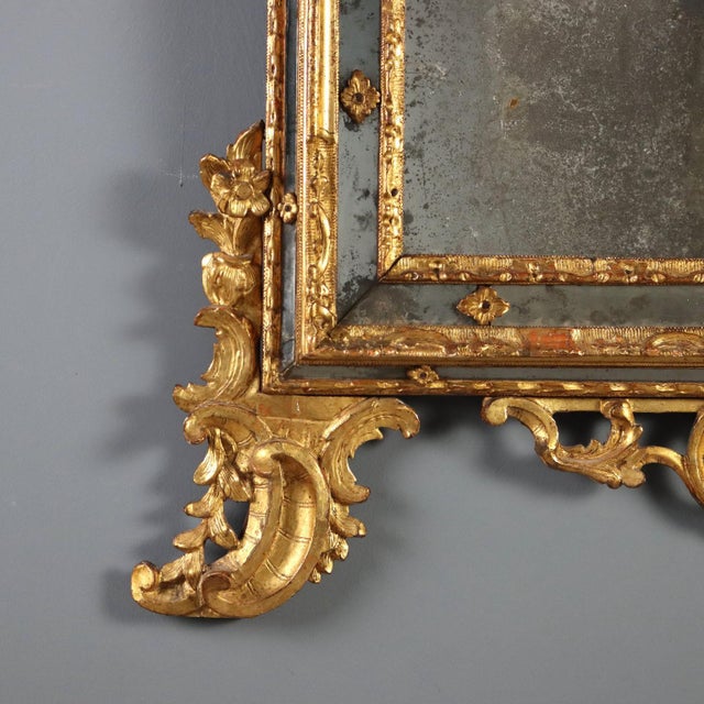18th Century Carved and Gilded Linden Wood Mirror, Piedmont For Sale - Image 6 of 13