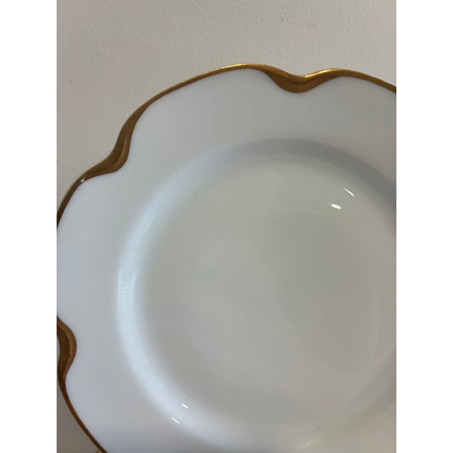 Farmhouse Antique Haviland & Co. Limoges Gold Scalloped Rim Plates, Set of 11, France For Sale - Image 3 of 12