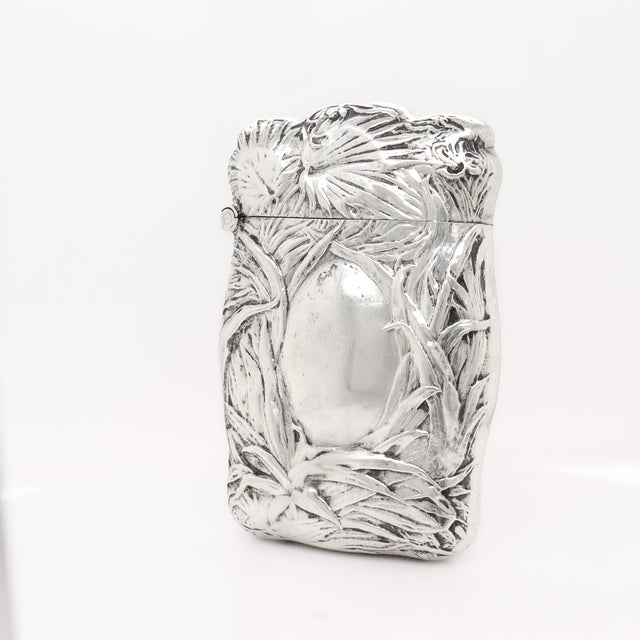 Antique Blackinton & Co. Palm Leaf Tropical Sterling Silver Matchsafe or Vesta For Sale - Image 4 of 15