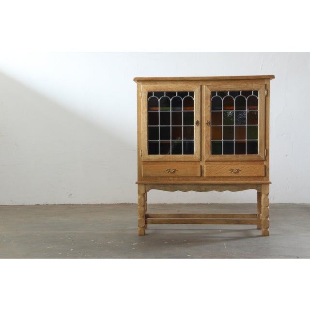 Danish Modern Oak Cabinet with Glass by Henning Kjærnulf for Hm Møbler, 1994 For Sale - Image 9 of 18
