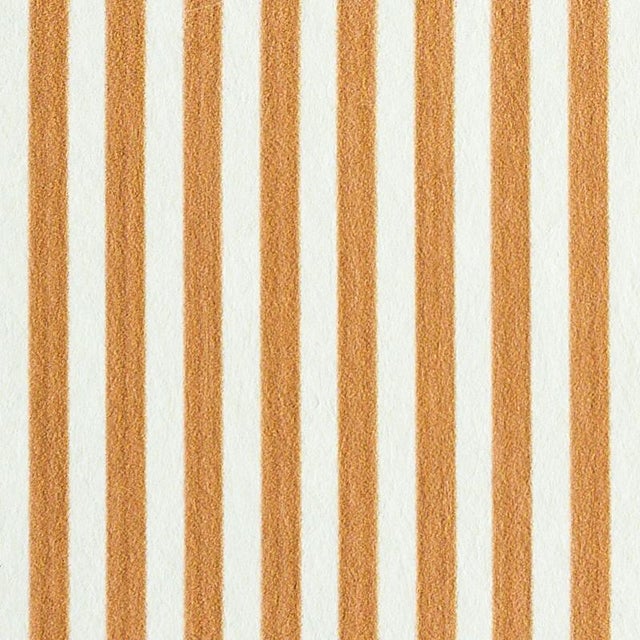 Transitional Schumacher Edwin Stripe Narrow Wallpaper in Butternut For Sale - Image 3 of 3