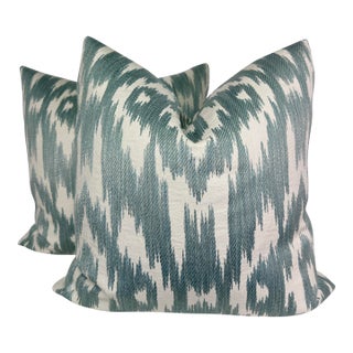 Schumacher "Dorset" in Mineral 22" Pillows-a Pair For Sale