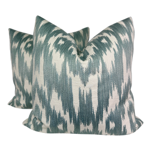Schumacher "Dorset" in Mineral 22" Pillows-a Pair