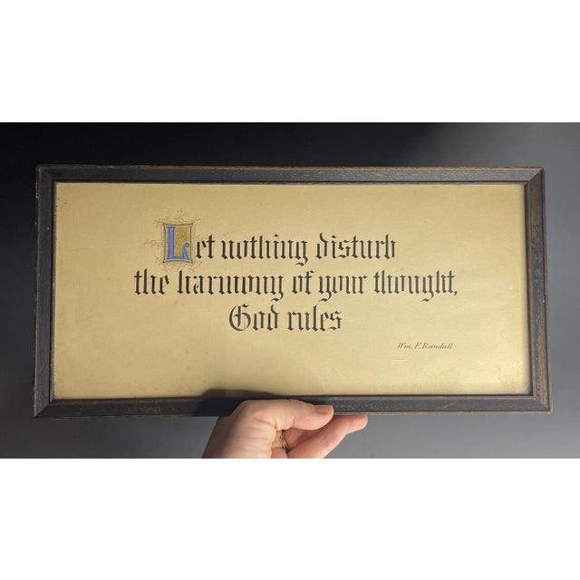 Antique Victorian - Edwardian Framed Illuminated Quote Library Office Nouveau For Sale - Image 10 of 16