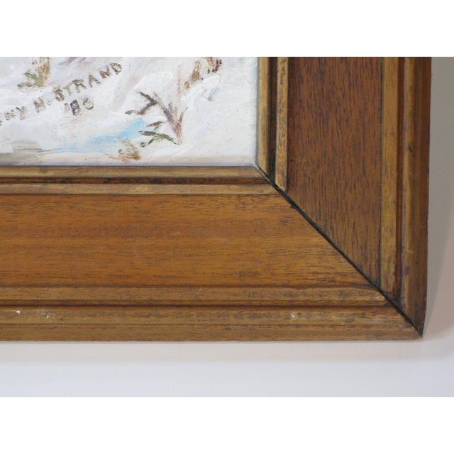 1980s Oil Painting Stone Mill Penypack Creek Homesburg Phila. Pa. Dorothy Strand, Framed For Sale - Image 9 of 14