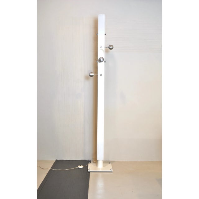 Italian Steel Floor Lamp, 1960s, in Good conditions. Designed 1960 to 1969 European Plug (up to 250V).The wiring of this...