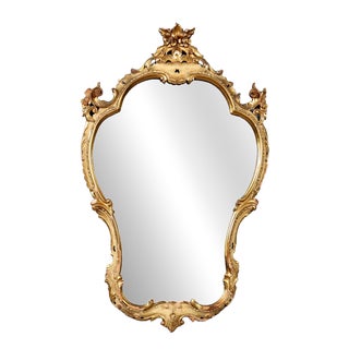 Barocchetto Carved Wood Mirror For Sale