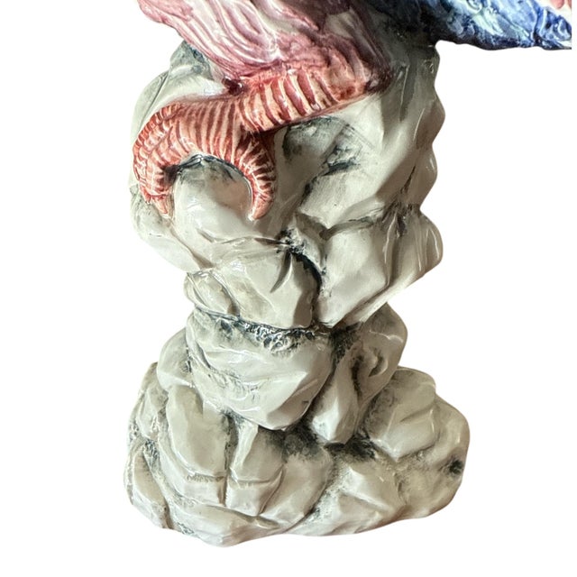 Large Late 20th Century Mottahedeh Italian Hand Painted Porcelain Parrots - A Pair For Sale - Image 9 of 10