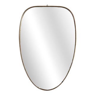 Large Italian Wall Mirror with Original Brass Frame, 1970s For Sale