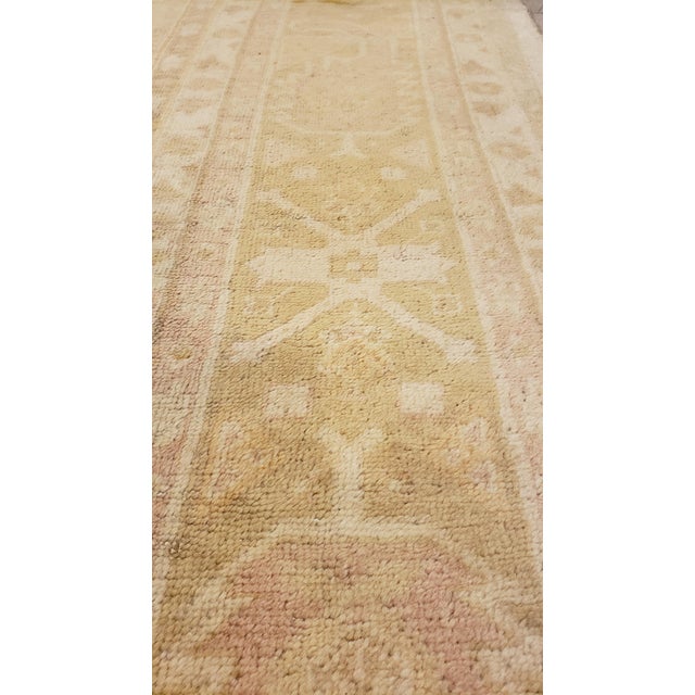 Ivory Antique Angora Oushak Carpet, Handmade Oriental Rug, Shrimp, Taupe, Ivory, Fine For Sale - Image 8 of 12