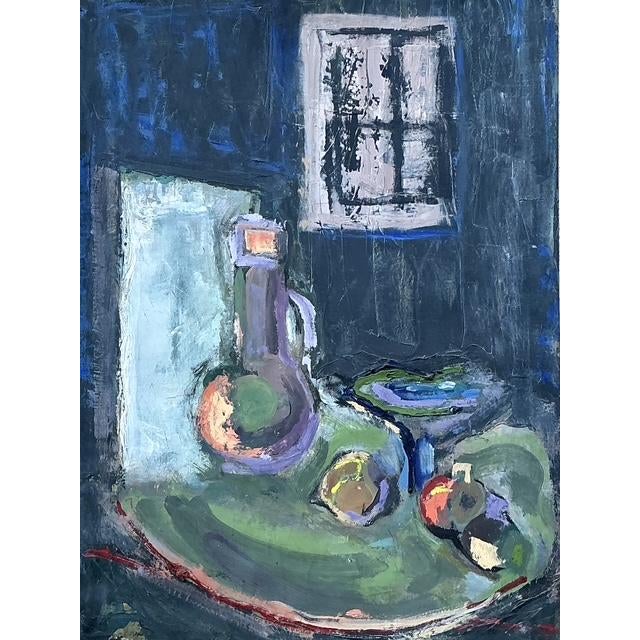 Vintage Original Abstract Still Life on Canvas For Sale - Image 9 of 12