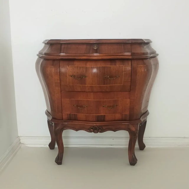 Italian Vintage Italian Burl Wood Night Stands, A Pair For Sale - Image 3 of 18
