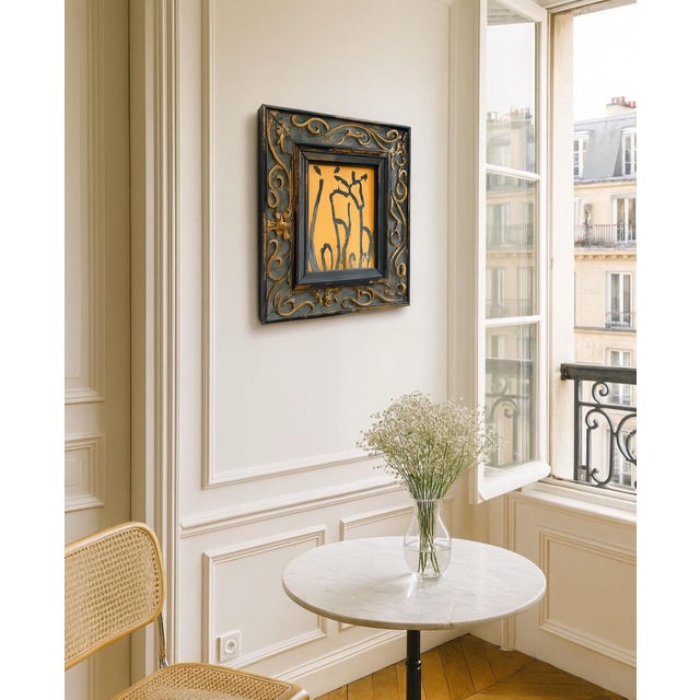 Peach Framed Original Equestrian Oil Painting For Sale - Image 8 of 8