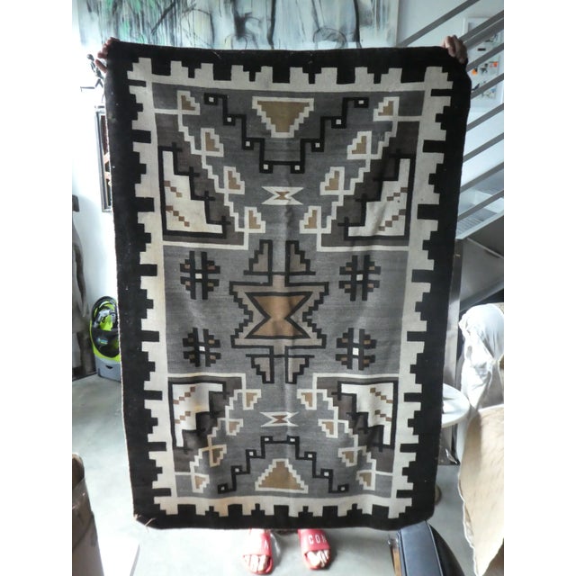 Native American Early 20th Century Antique 2 Grey Hills Navajo Style Rug- 3′3″ × 4′8″ For Sale - Image 3 of 8