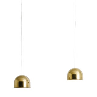 Mid-Century Swedish Brass Pendant Lamps by Eje Ahlgren for Bergboms, 1960s, Set of 2 For Sale