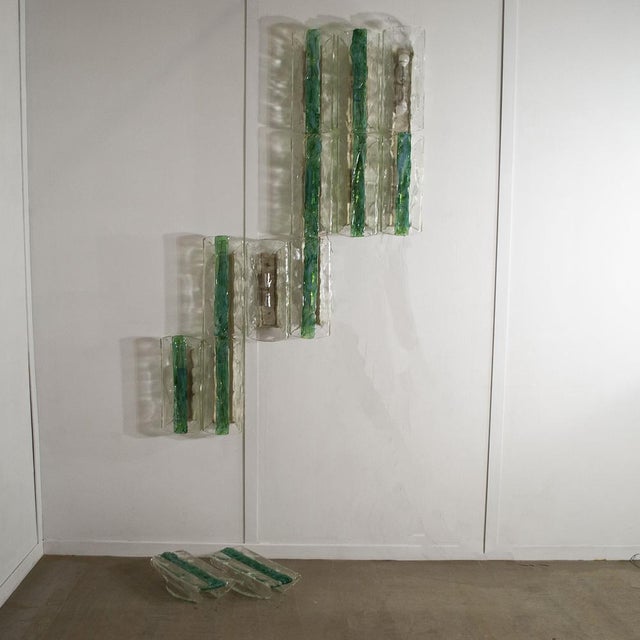 Emerald Green Wall Lights by Carlo Nason for Mazzega, 1960s, Set of 13 For Sale - Image 16 of 18