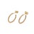 Modern 18k Yellow Gold 0.63ctw Pave Diamond and Ruby Open Hoop Earrings, A Pair For Sale - Image 3 of 8