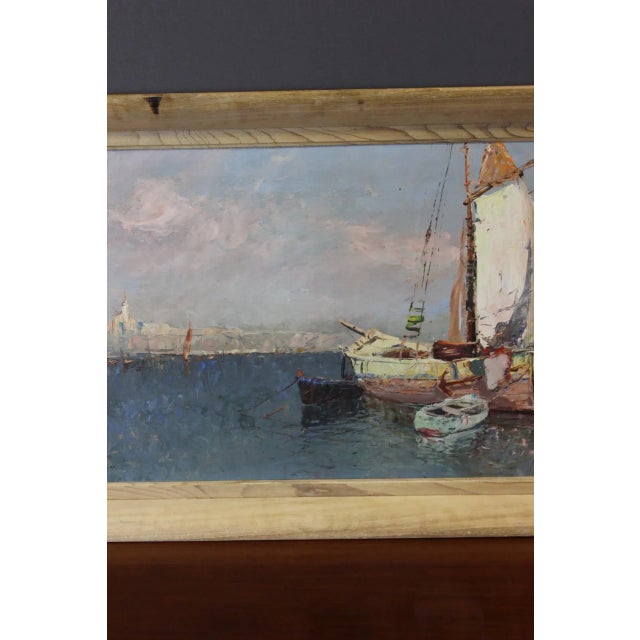 Karl Sim, View of Saint Tropez, 1950s, Oil on Panel, Framed For Sale - Image 7 of 11