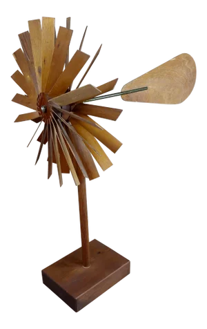 Mid-Century Double Propeller Wooden Weathervane